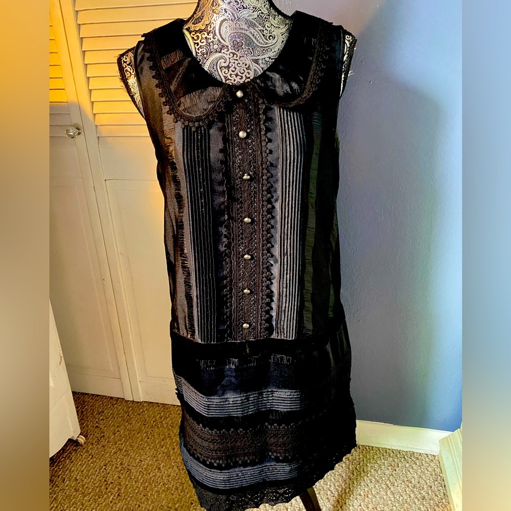 ANNA SUI BLACK DRESS 20 YR ANNIVERSARY COLLECTION M NWOT